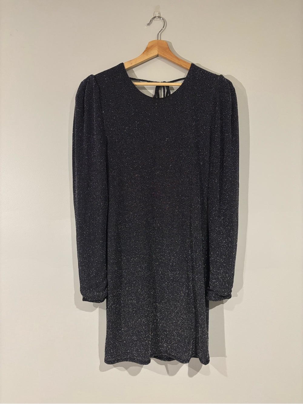 BCBGeneration Metallic Black Long Sleeve Mini Dress